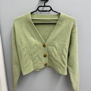 Green vintage knit cardigan